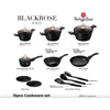 Kép 6/7 - Berlinger Haus Black Rose Collection 15 részes edénykészlet márvány bevonattal BH 8234