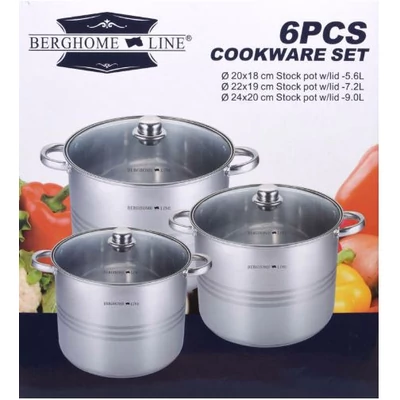 Berghome Line  6 db-os inox fazék készlet BL-1473