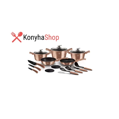 Berlinger Haus Rose Gold Collection 17 részes edénykészlet márvány bevonattal BH 6161