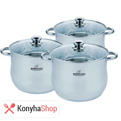 Bohmann 6 db-os inox fazék készlet BH 3434