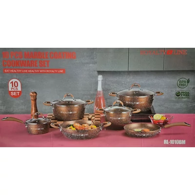 Royalty Line 10 részes barna spriccelt színű márvány bevonatú edénykészlet  RL 1010 BM Royalty Line 10 részes barna spriccelt színű márvány bevonatú edénykészlet  RL 1010 BM
