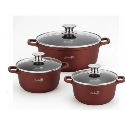 Bachmayer bordó színű márvány lábas készlet BM 7876