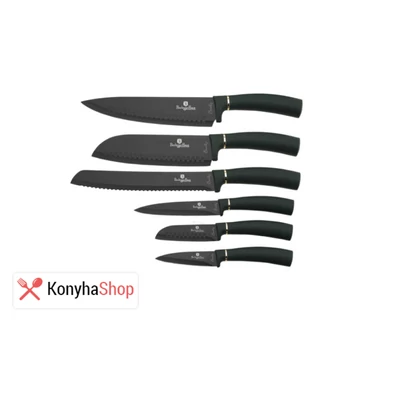 Berlinger Haus Emerald Collection 6 db-os késkészlet tapadásmentes bevonattal, fekete/zöld BH 2511 Berlinger Haus Emerald Collection 6 db-os késkészlet tapadásmentes bevonattal, fekete/zöld BH 2511