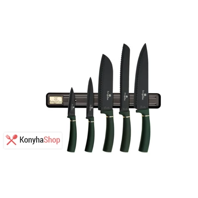 Berlinger Haus 6 részes késkészlet Emerald zöld színű mágneses fali tartóval BH 2532 Berlinger Haus 6 részes késkészlet Emerald zöld színű mágneses fali tartóval BH 2532