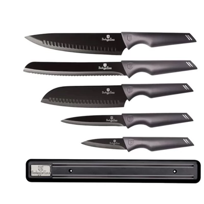 Berlinger Haus Carbon Pro 6 részes késkészlet mágneses fali tartóval BH 2701