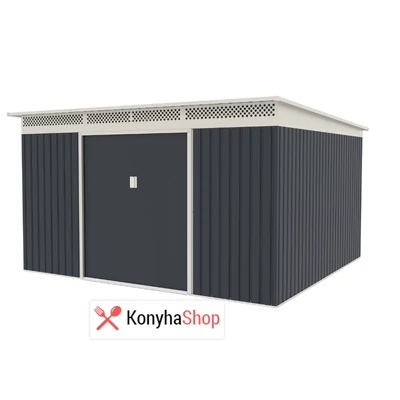 G21 GRAH 1132 antracid félnyeregtetős fém ház, kerti tároló 340x333 cm