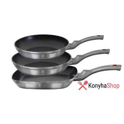 Berlinger Haus Moonlight Collection 3 részes serpenyőkészlet márvány bevonattal BH 6018