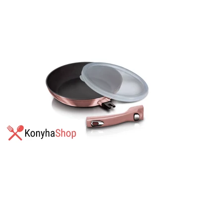 Berlinger Haus I Rose Kollekciós, 28 cm es titán bevonatú levehető nyelü serpenyő fedővel BH 6085