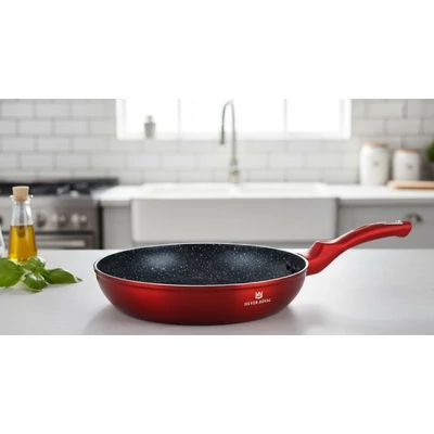Silver Royal bordó 24 cm márvány bevonatú serpenyő fedővel SR-7024G