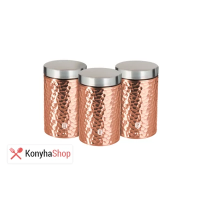 Berlinger Haus Shine Basalt Collection 3 db-os tárolódoboz készlet rose gold metál bevonattal BH 6727