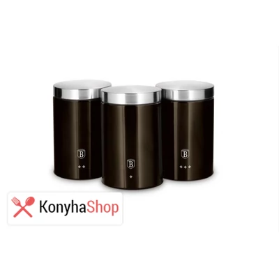 Berlinger Haus Shine Black Edition 3 db-os tárolódoboz készlet külső metál bevonattal BH 6828