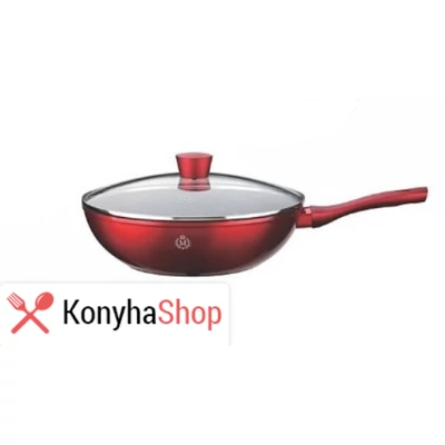 Meisterklasse 30 cm Gránit bevonatú wok metál burgundy színben MK-1030-30