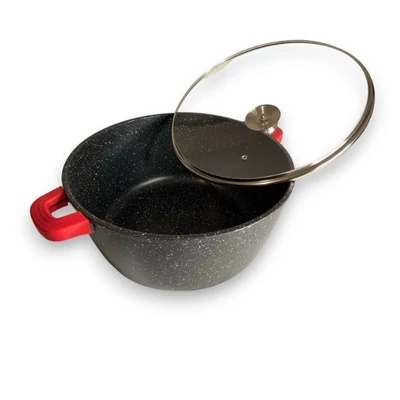 Silver Royal márvány bevonatú fekete/bordó színű 32 cm lábas SR-4032