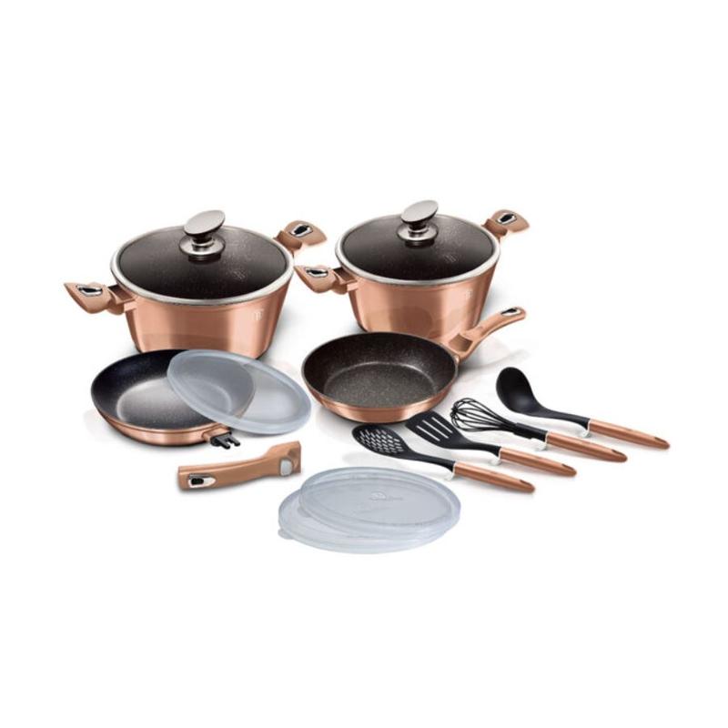 Berlinger Haus Rose Gold Collection 10+3  részes edénykészlet márvány bevonattal BH 7058