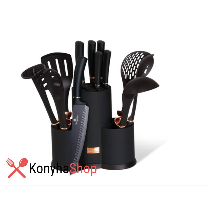 Berlinger Haus Black rose Collection 12 részes kiszedő és készkészlet álvánnyal BH 6254