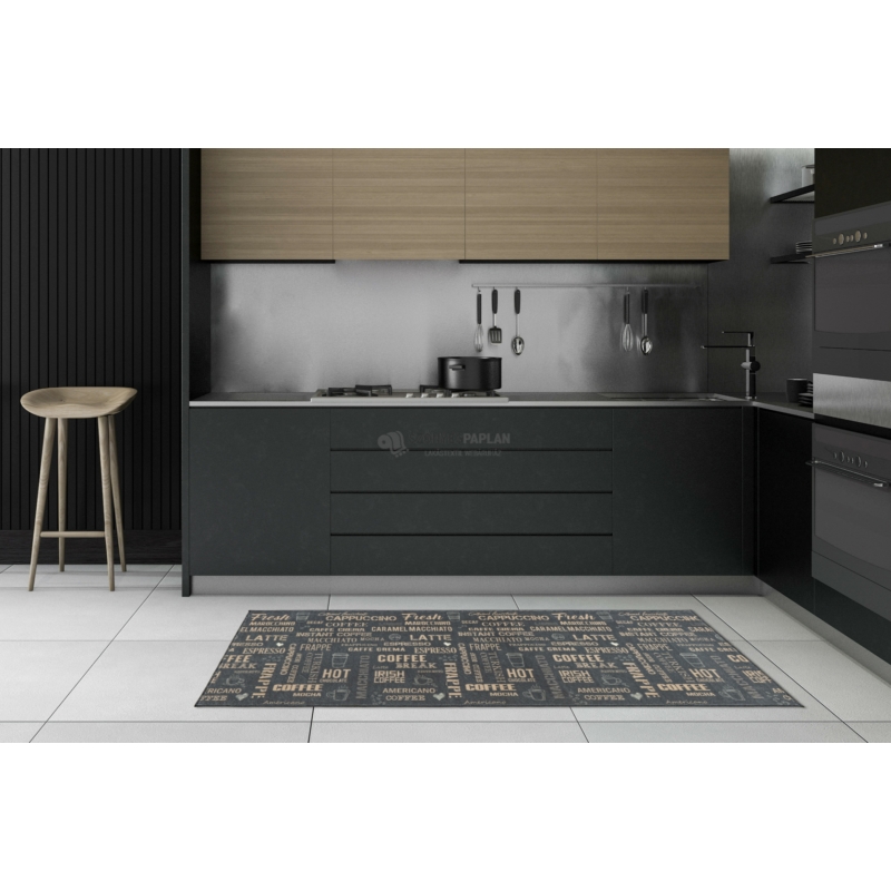 Casa 205 barna színű feliratos konyhai szőnyeg 60-180