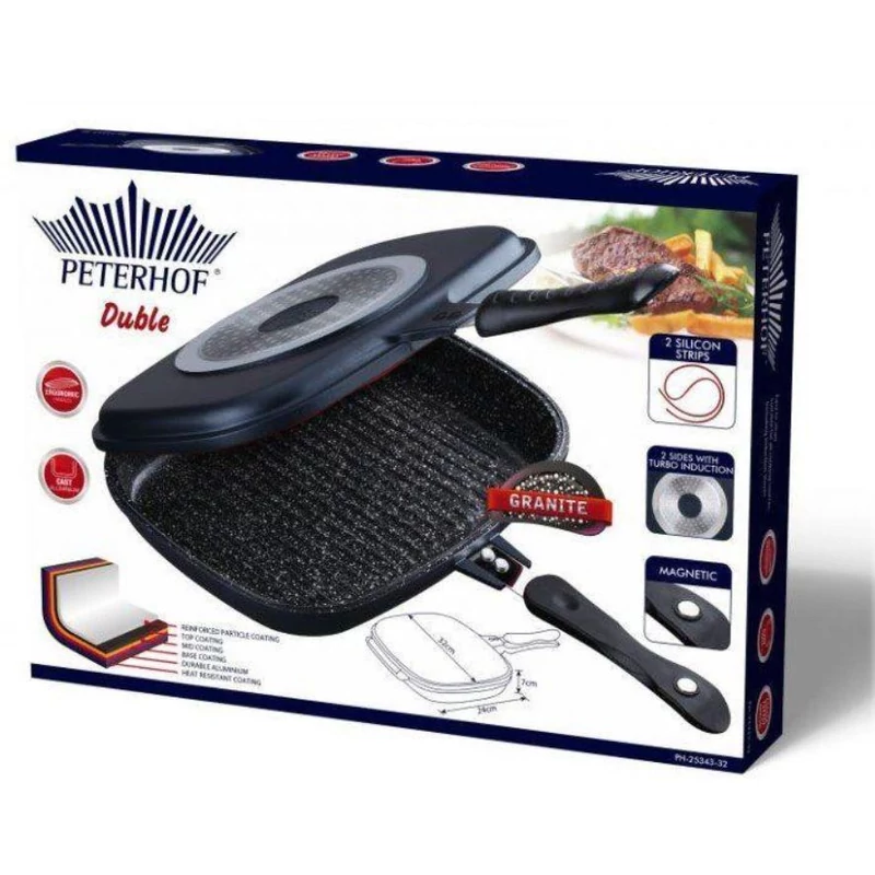 Peterhoff 32 cm dupla grill márvány serpenyő PH-25363-32