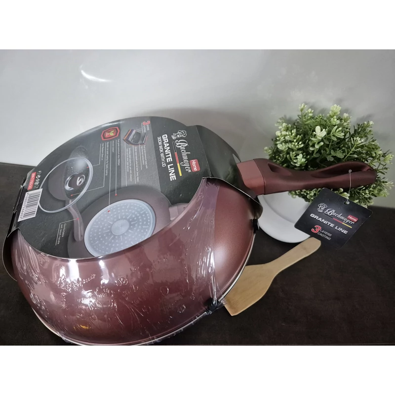 Bachmayer Gránit bevonatú burgundy 28 cm  wok BM-7760-28